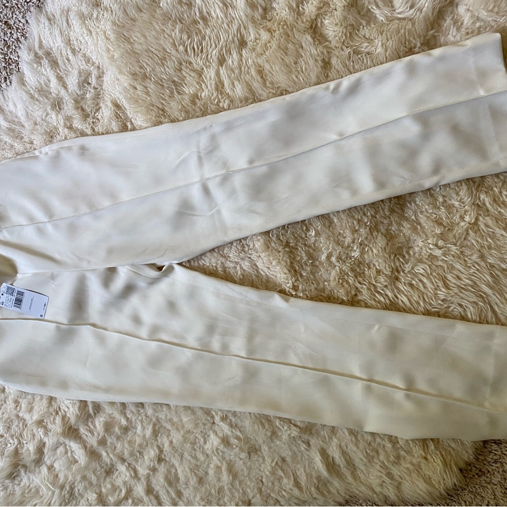NWT MANGO Cream Trousers Classic Straight-Leg